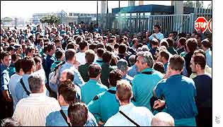 Workers at Fiat's Termini Imerese plant