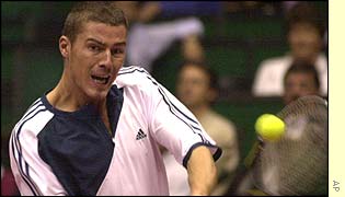Marat Safin in action in Lyon