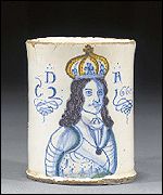 London Delft Royal Portrait Mug 1660