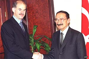 George Papandreou and Turkish Prime Minister Bulent Ecevit