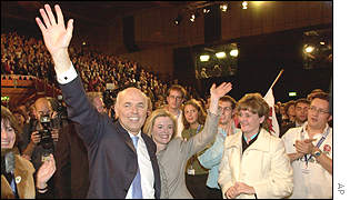 Iain and Betsy Duncan Smith after the speech