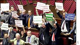 Left-wing deputies during the parliamentary debate