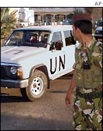 UN weapons inspectors in Baghdad, 1998