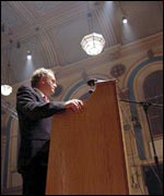Martin McGuinness speaking at the Sinn Fein rally