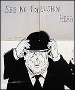 David Trimble attacked in a Sinn Fein poster