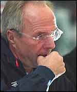 Sven-Goran Eriksson bites his fingernails