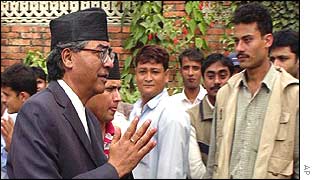 PM Deuba with supporters