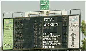 Pakistan's total is three runs fewer than they managed against the same opposition in Perth in the 1981/82 season