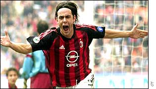 AC Milan striker Filippo Inzaghi