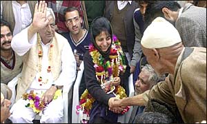 People's democratic Party leaders Mufti Mohammad Sayeed and Mehbooba Sayeed