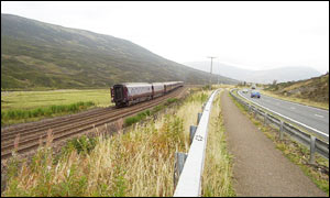 A9 and rail line at the centre of Scotland