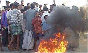 A heated demonstration in Mandya