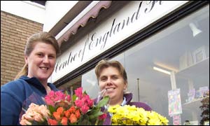 Tracy Gardiner (left) and Sue Power at Centre of England Florist