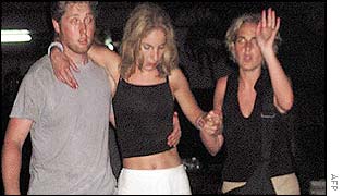 Victims evacuate the bar