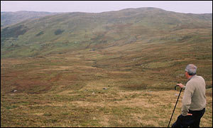 View from the centre of Wales. The turbines would be built on a ridge in the top left corner of the picture.