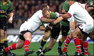 Northampton's Matt Dawson scored the first try of the game 
