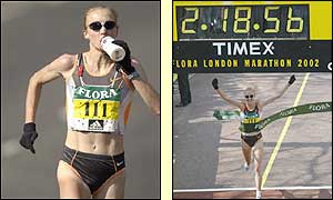 Radcliffe's winning time in London was two hours, 18 minutes and 55 seconds - the fastest ever by a woman in a women-only field