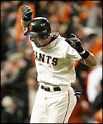 Benito Santiago celebrates the San Francisco win