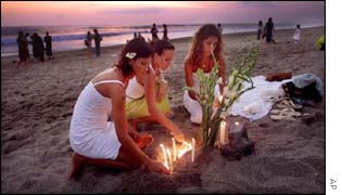 Bali beach vigil