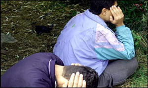 Asylum seekers near Sangatte, Northern France