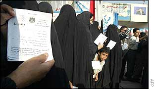 Women queue to vote in Baghdad
