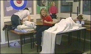 Children in sleeping bags