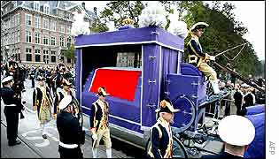 The hearse carrying the prince's coffin
