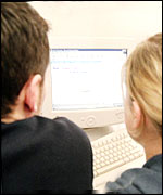 Man and woman on the net