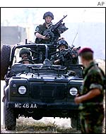 British troops on Nato peacekeeping duties in Macedonia