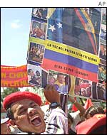 Pro-Chavez demonstrator