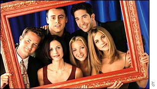The cast of US comedy Friends