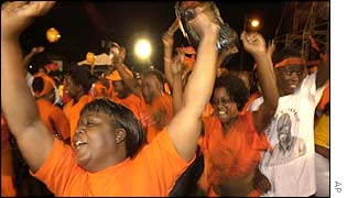 Patterson supporters celebrate victory