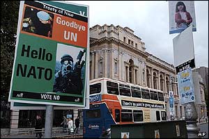 Posters adorn the streets of Dublin