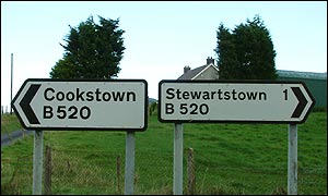 Cookstown and Stewartstown signs