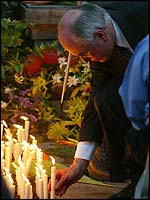 Australian PM John Howard at a memorial service in Bali