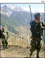 Indian soldiers deployed at the border 