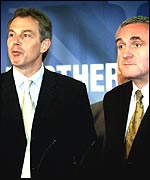 Prime Minister Tony Blair and Irish premier Bertie Ahern