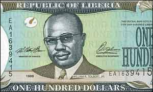 100 Liberian dollar note 
