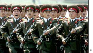 North Korean troops in parade