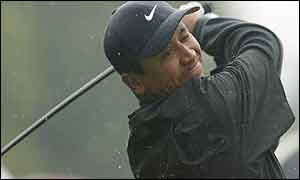 Michael Campbell in action against Ian Woosnam