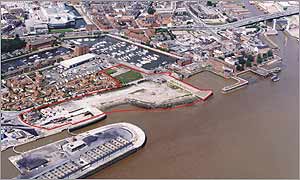 Aerial view of development