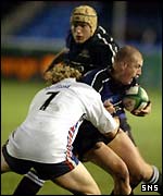 Sale's Stuart Pinkerton tackles Calvin Howarth