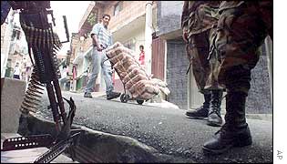 Soldiers on patrol in Medellin