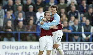 Ian Moore celebrates scoring the winner for Burnley