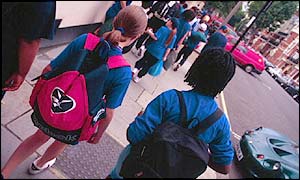 Children walking to school