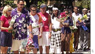 Relatives at memorial ceremony in Sydney
