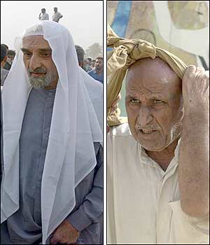 Political prisoner Ayatollah Mohammad Taba (left) and 74-year-old Hassan Abdelkarim, sentenced to 160 years in jail for killing five people walked out of jail