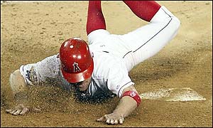 Darrin Erstad ties the game at 9-9 on a single by Garret Anderson in the seventh 