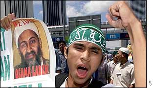 A pro-Taliban protester makes his voice heard last autumn