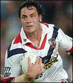 Adrian Morley on the attack for the Roosters